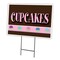 Signmission Cupcakes Yard Sign & Stake outdoor plastic coroplast window, C-1824 Cupcakes C-1824 Cupcakes - alternate 1